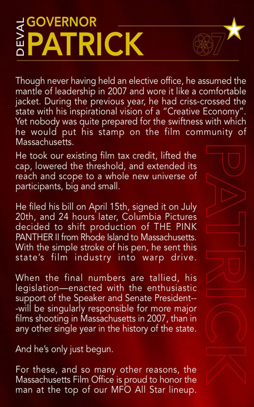 MFO 2007 All Star Team - Gov. Deval Patrick