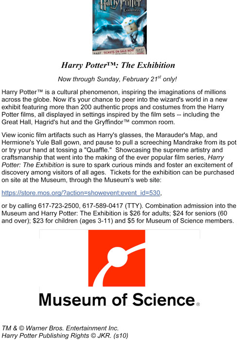 Harry Potter comes to Museum of Science